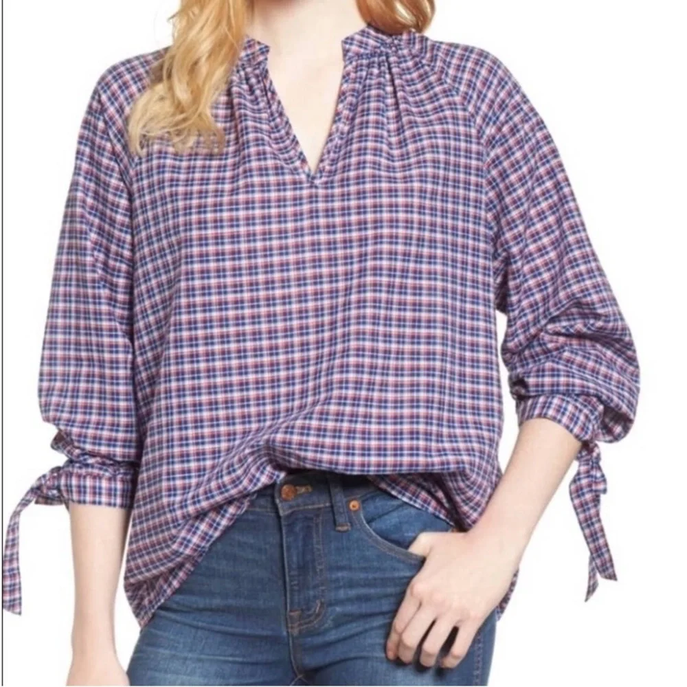 Madewell Plaid Top - Picture 1 of 11